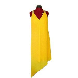 Thalia Sodi Womens Dress Size XS Yellow Sleeveless Asymmetrical Hem Line…